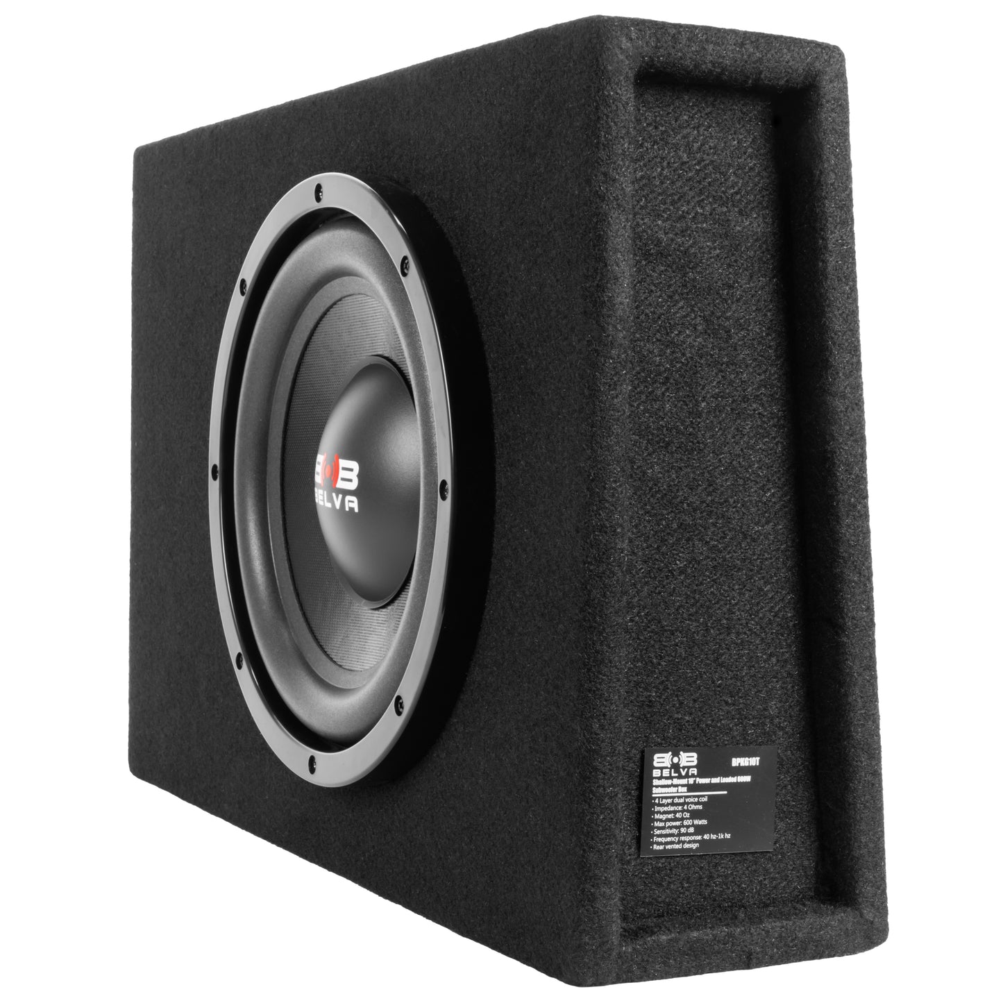 BPKG10T | 600W Peak Single 10" Truck Style Shallow Loaded Amplified Subwoofer Enclosure
