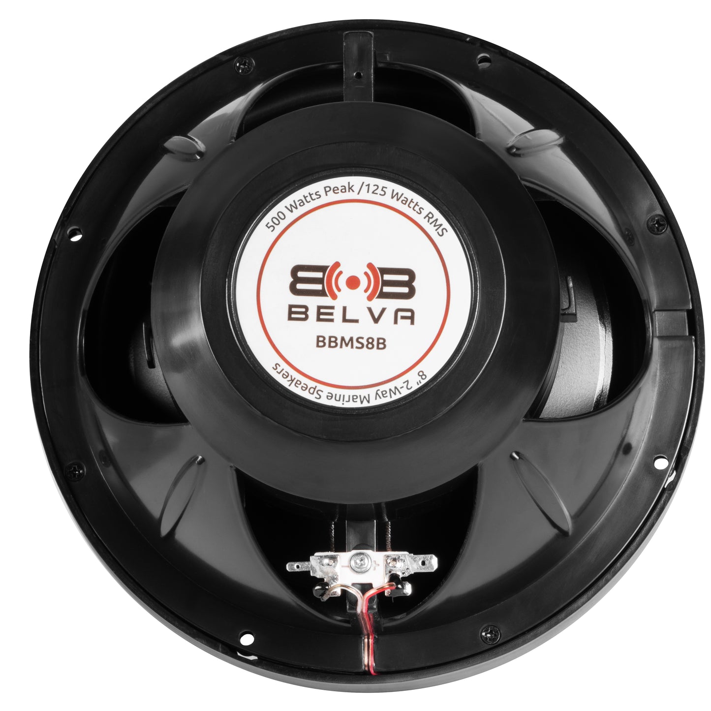 BBMS8B 500W Peak (250W RMS) 8" 2-Way Coaxial Marine Speakers (Black)