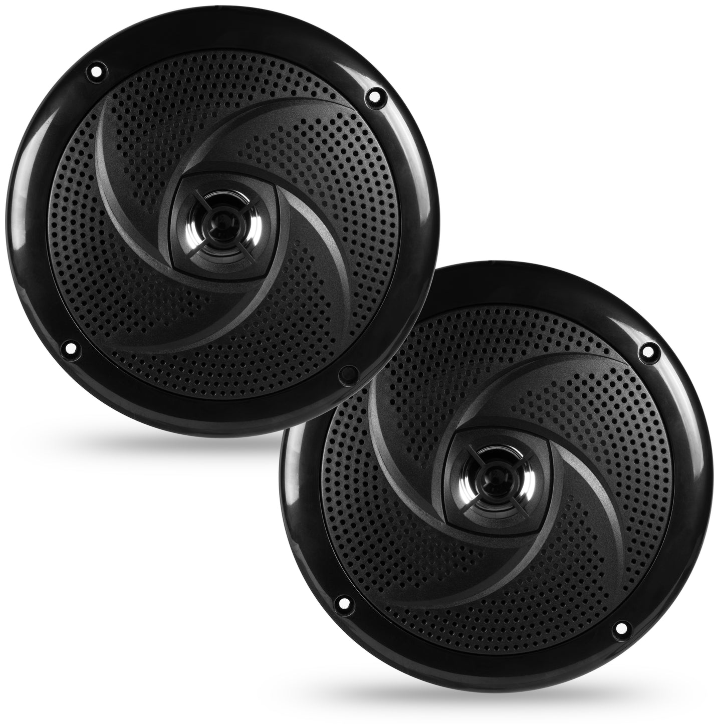 BMS65SB 400W Peak (80W RMS) 6.5" Shallow Mount 2-Way Coaxial Marine Speakers (Black)