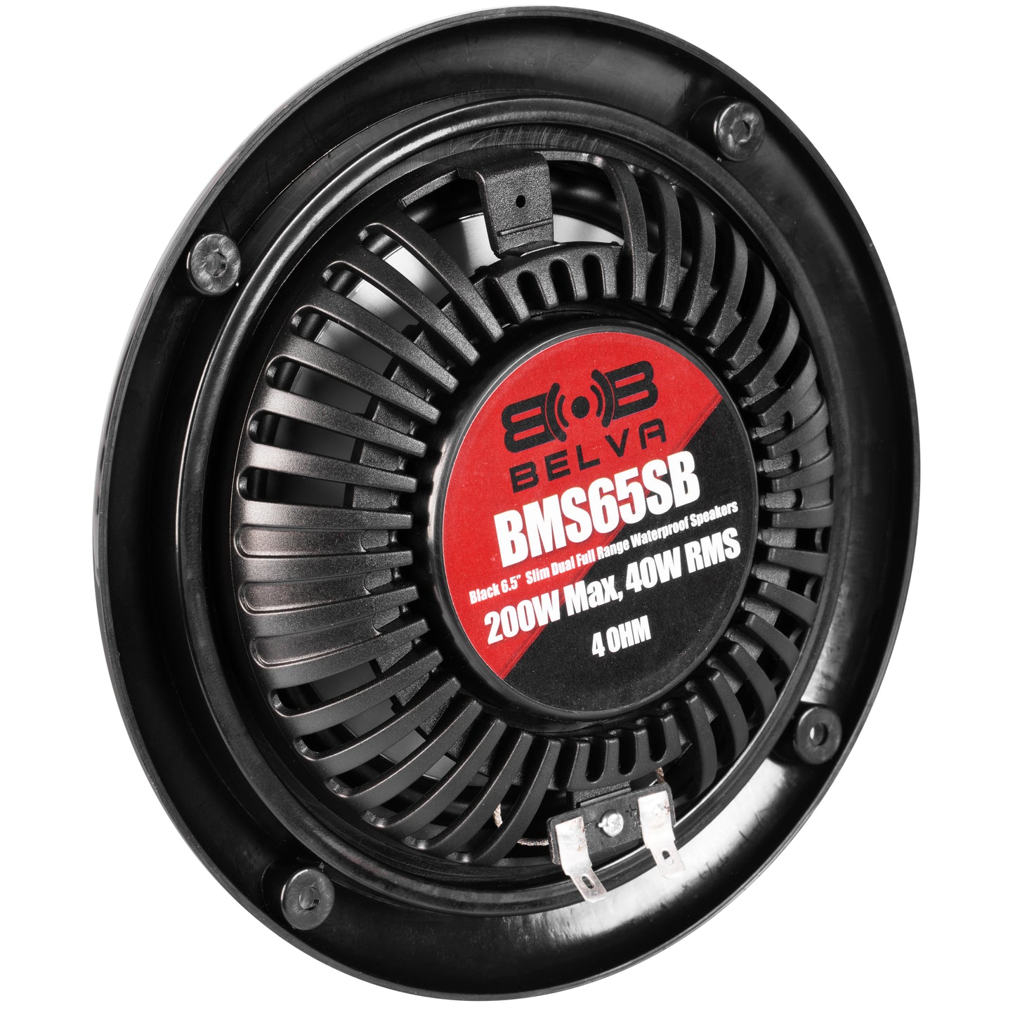 BMS65SB 400W Peak (80W RMS) 6.5" Shallow Mount 2-Way Coaxial Marine Speakers (Black)