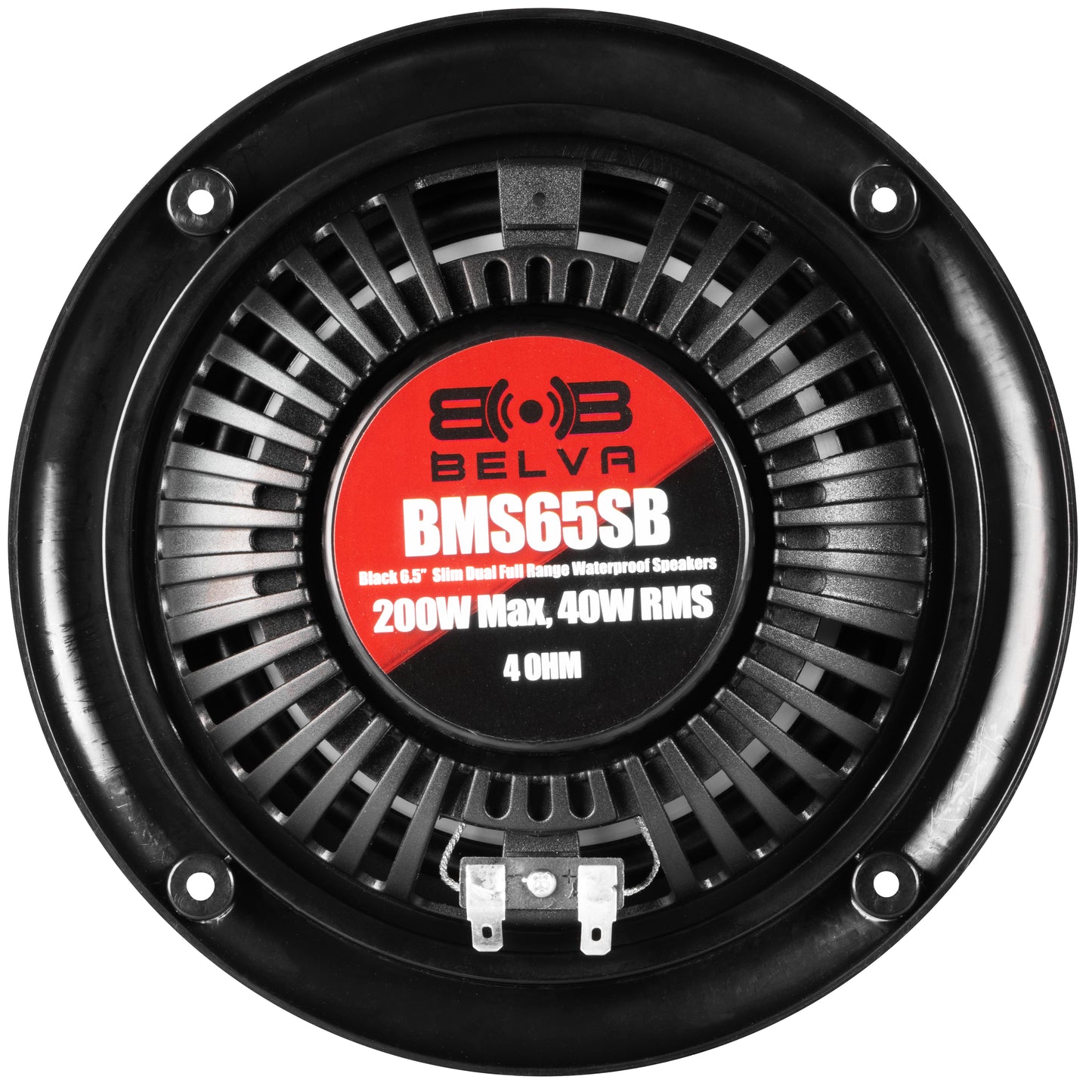BMS65SB 400W Peak (80W RMS) 6.5" Shallow Mount 2-Way Coaxial Marine Speakers (Black)