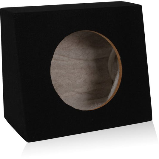 1TRUCK10 | Single 10" Sealed 5/8" MDF Black Carpeted Angled Truck Box (0.58 cubic ft)