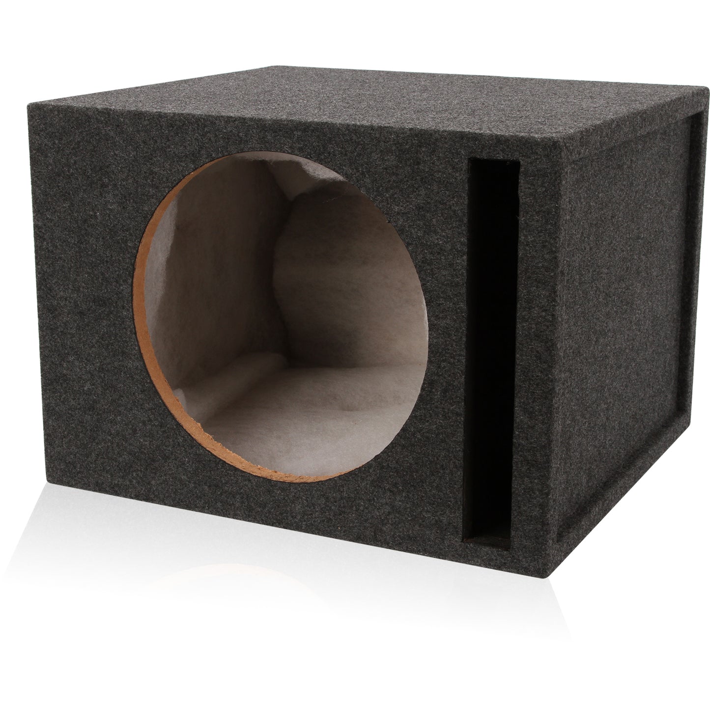 1SV12G | Single 12" Ported 3/4" MDF Grey Carpeted Enclosure (1.8 cubic ft)