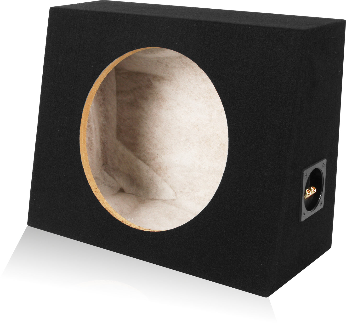 1TRUCK12 | Single 12" Sealed 5/8" MDF Black Carpeted Angled Truck Box (0.75 cubic ft)