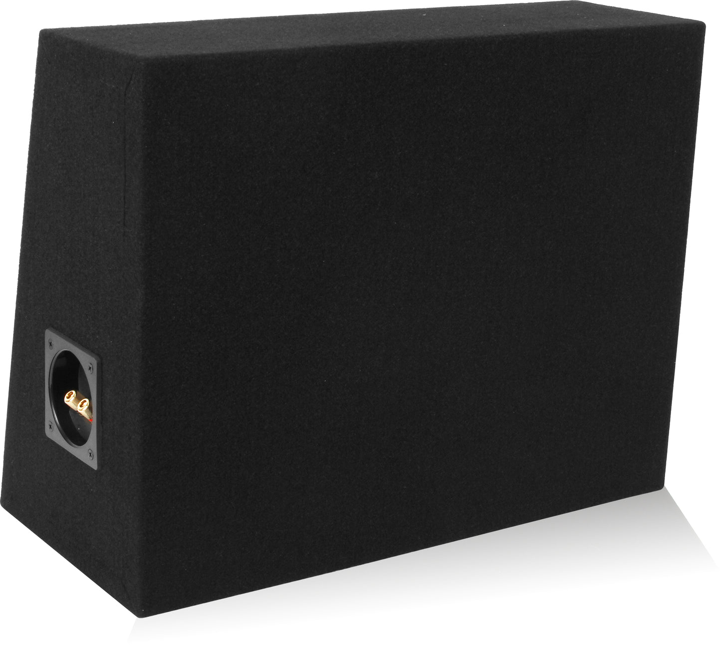 1TRUCK12 | Single 12" Sealed 5/8" MDF Black Carpeted Angled Truck Box (0.75 cubic ft)