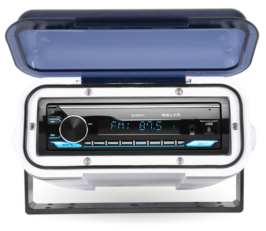 BMRC6W | Flip-up Fully Enclosed White Marine Stereo Splash Guard