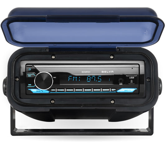 BMRC7B | Flip-up Fully Enclosed Black Marine Stereo Splash Guard