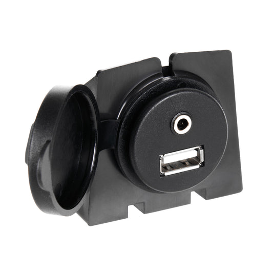 BAAUXUSB | Flush or Surface Mount USB and AUX Input Adapter