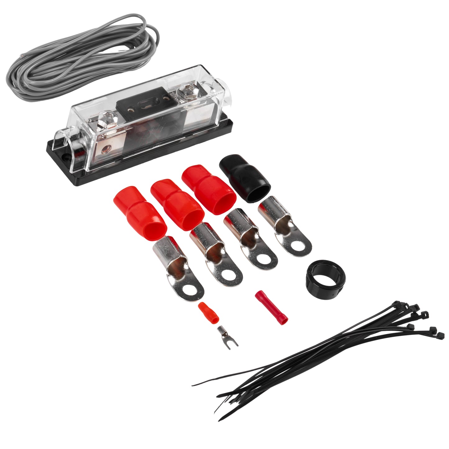 BAK02 | 1/0 Gauge Premium (CCA) Copper Clad Aluminum Complete 2-Channel Amplifier Wiring Kit with RCA