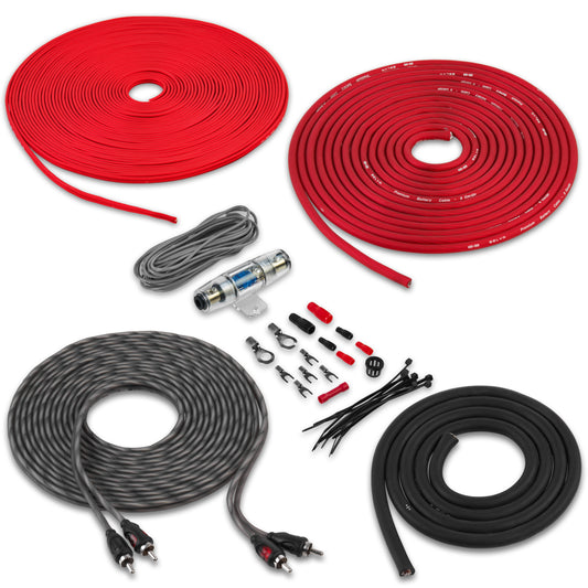 BAK82 | 8 Gauge Premium (CCA) Copper Clad Aluminum Complete 2-Channel Amplifier Wiring Kit with RCA