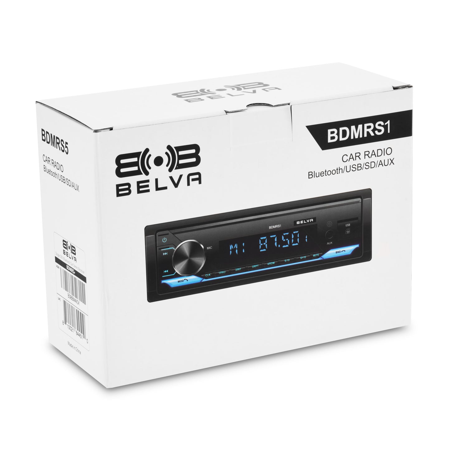 BDMRS1 | Single DIN Bluetooth In-Dash Car Stereo Receiver with Front SD, USB, AUX Input and 3 Sets of Preamp Outputs