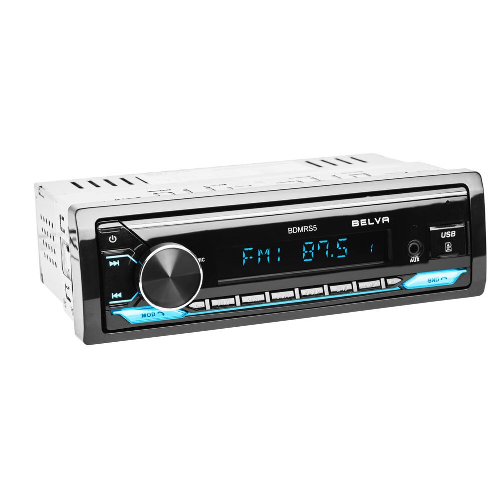 BDMRS5  Single DIN Bluetooth In-Dash Car Stereo Receiver with Front S –  Belva
