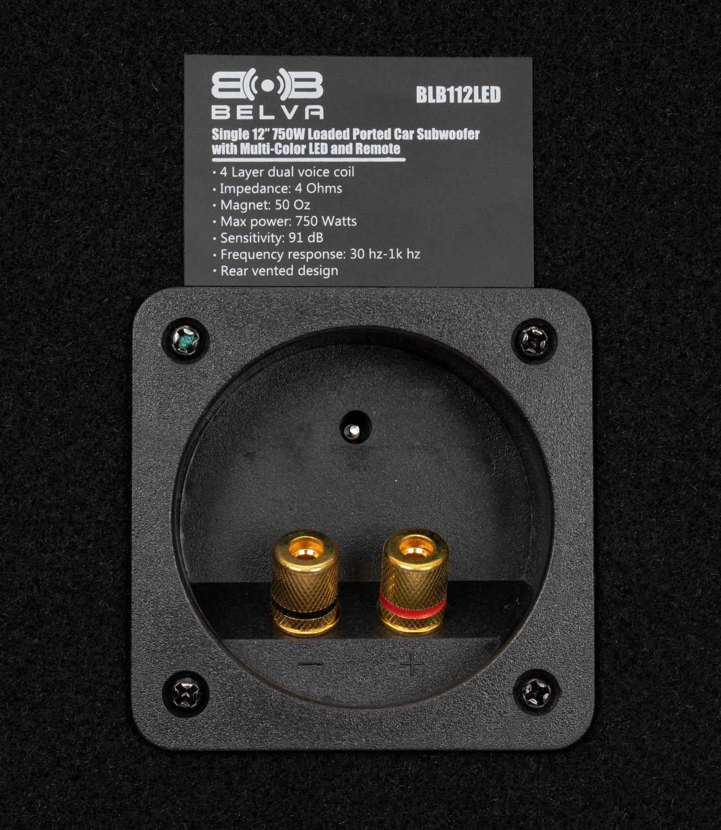 BLB112LED | 750W Peak Single 12" Loaded Ported Subwoofer Enclosure w/ Multi-Color LED and Remote