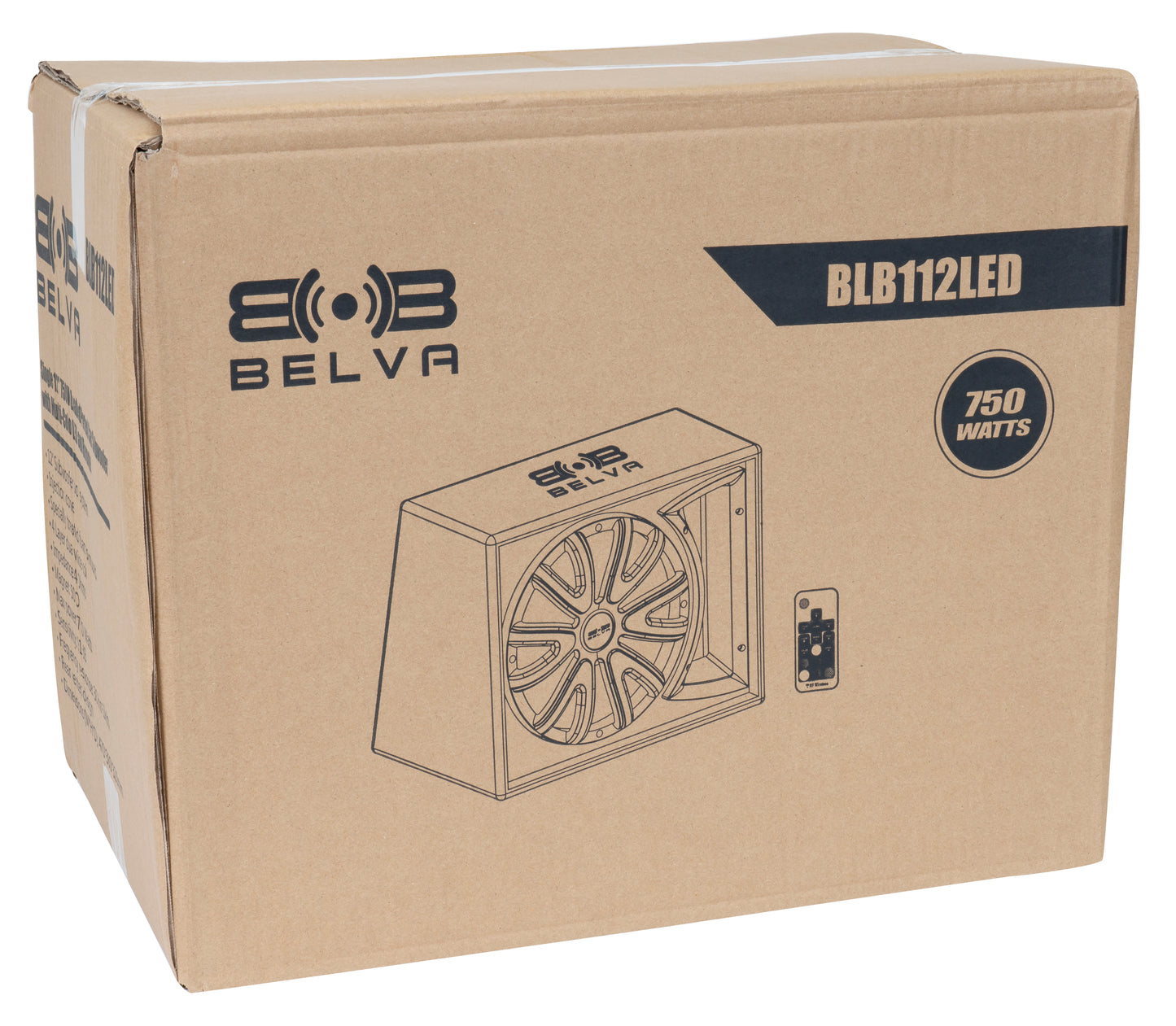 BLB112LED | 750W Peak Single 12" Loaded Ported Subwoofer Enclosure w/ Multi-Color LED and Remote