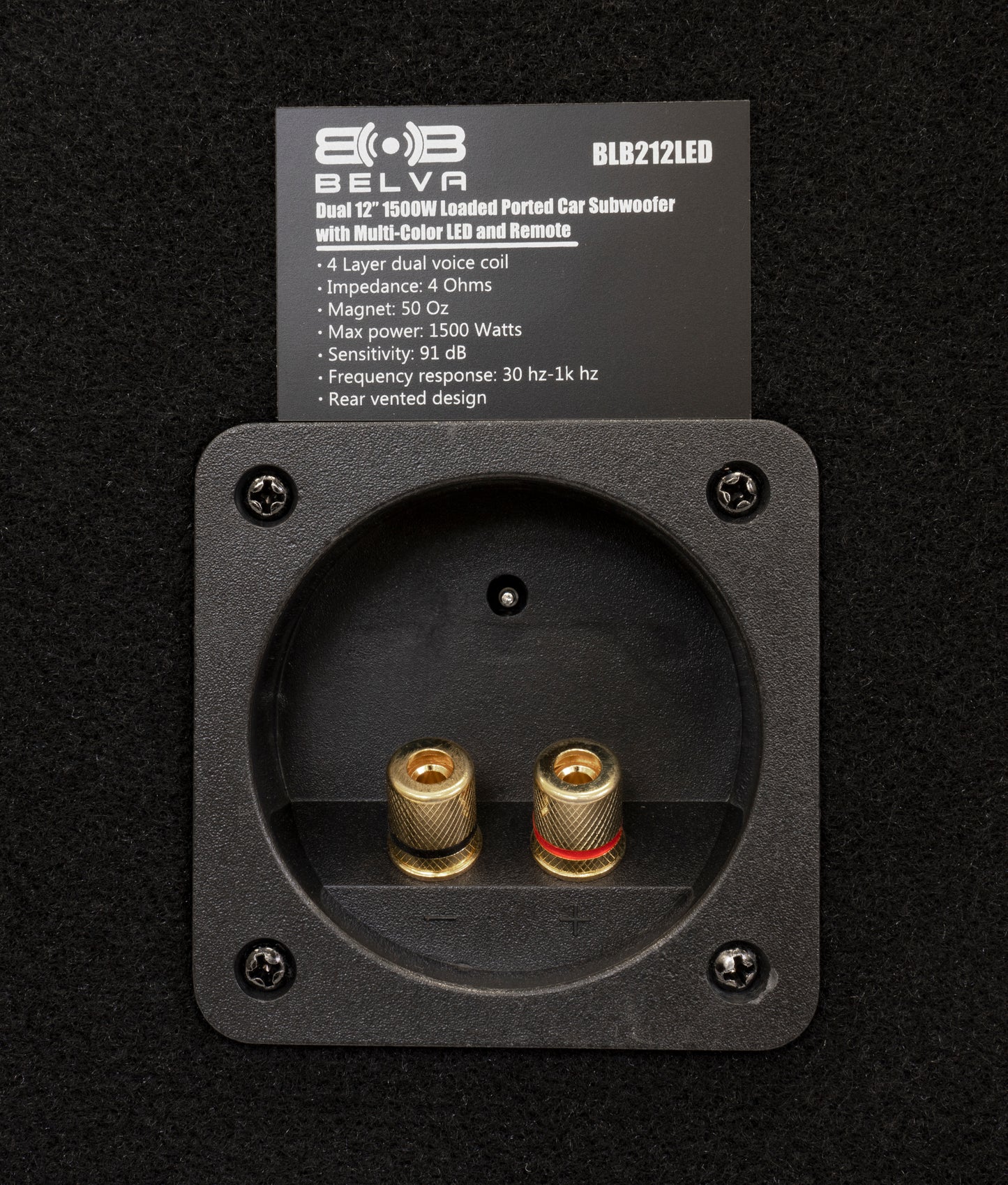 BLB212LED | 1500W Peak Dual 12" Loaded Ported Subwoofer Enclosure w/ Multi-Color LED and Remote