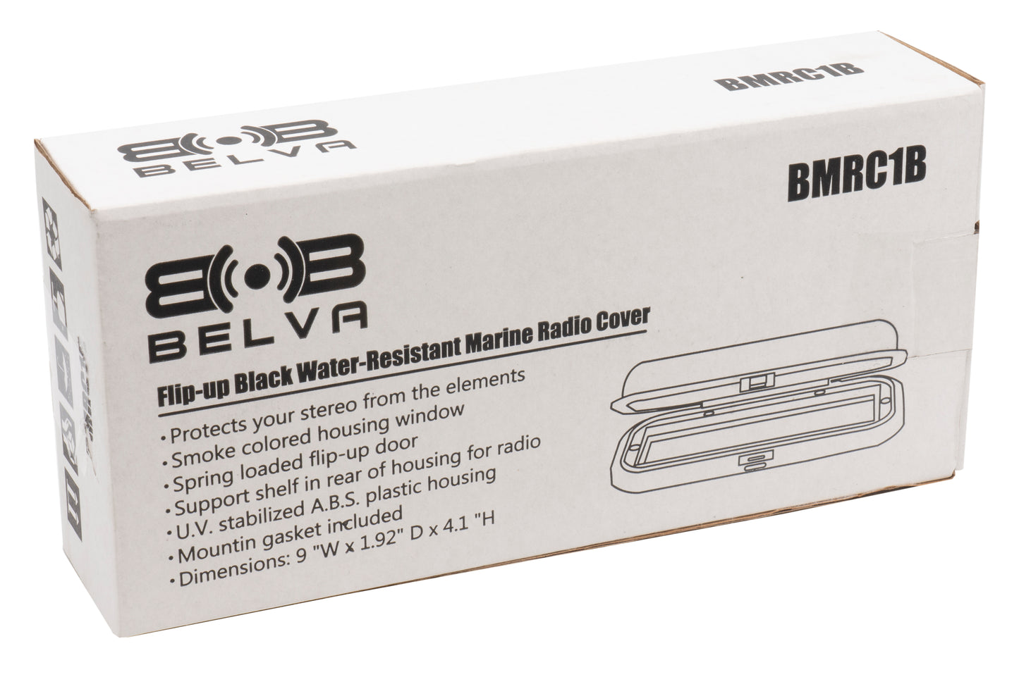 BMRC1B | Flip-up Black Marine Radio Cover / Splash Guard