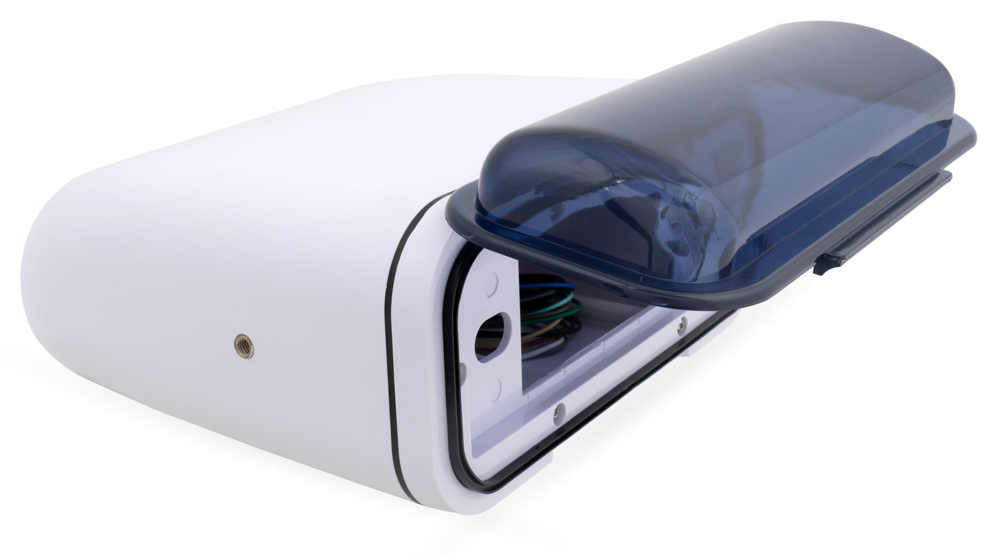 BMRC6W | Flip-up Fully Enclosed White Marine Stereo Splash Guard