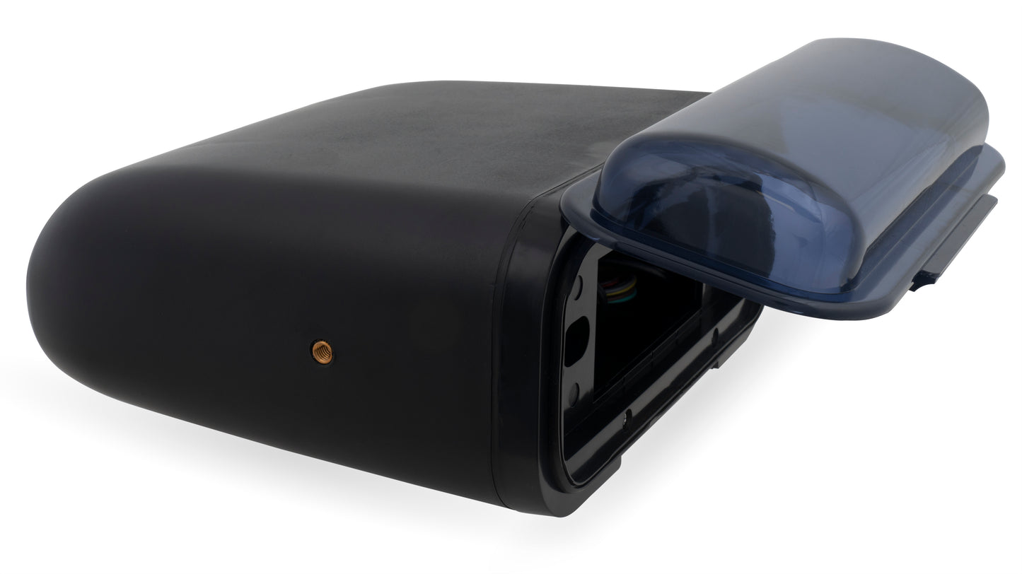 BMRC7B | Flip-up Fully Enclosed Black Marine Stereo Splash Guard