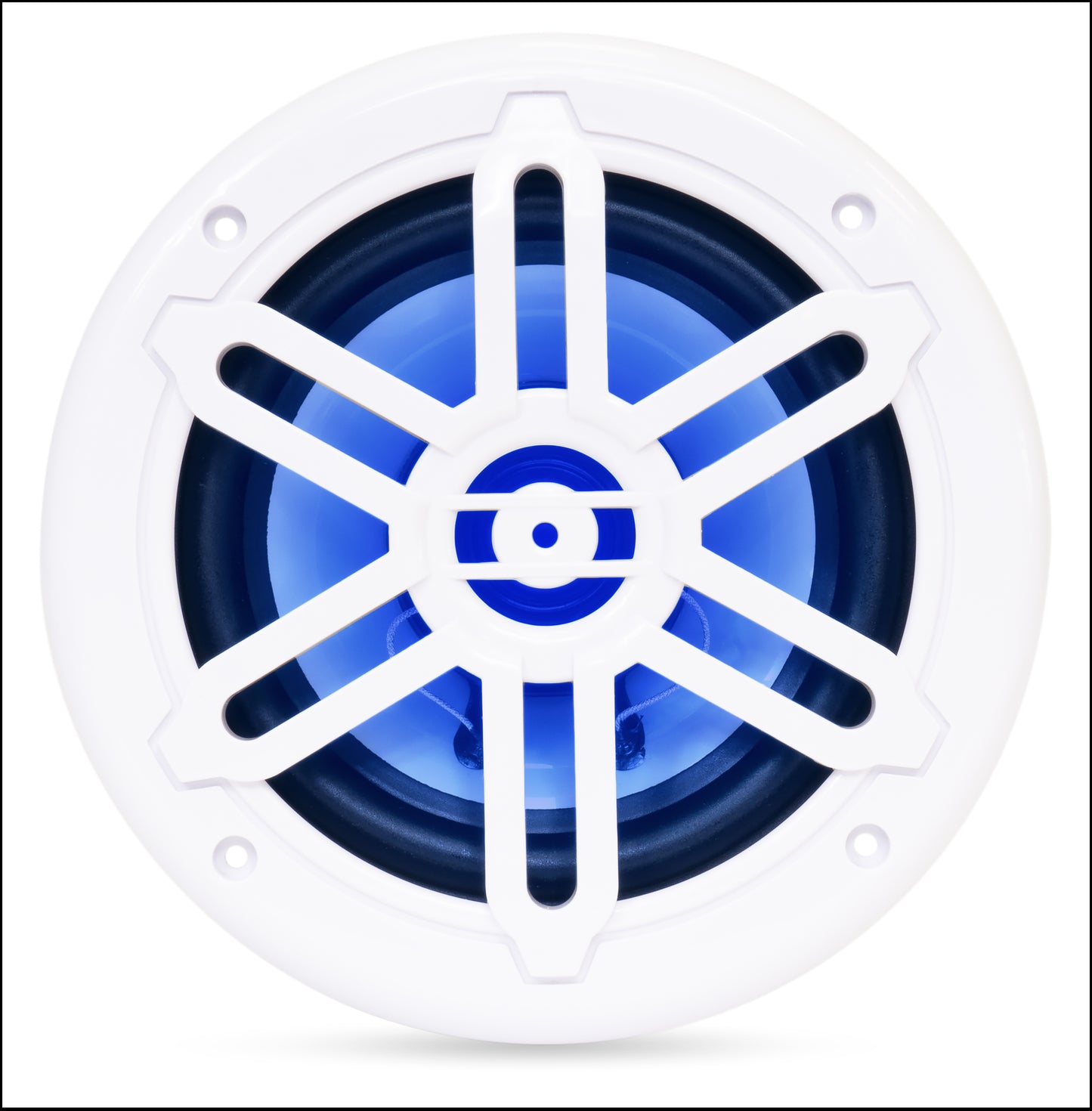 BMRGBWH 500W Peak (250W RMS) 6.5" 2-Way Coaxial Marine Speakers with Multi-Color LED Lighting (Black)