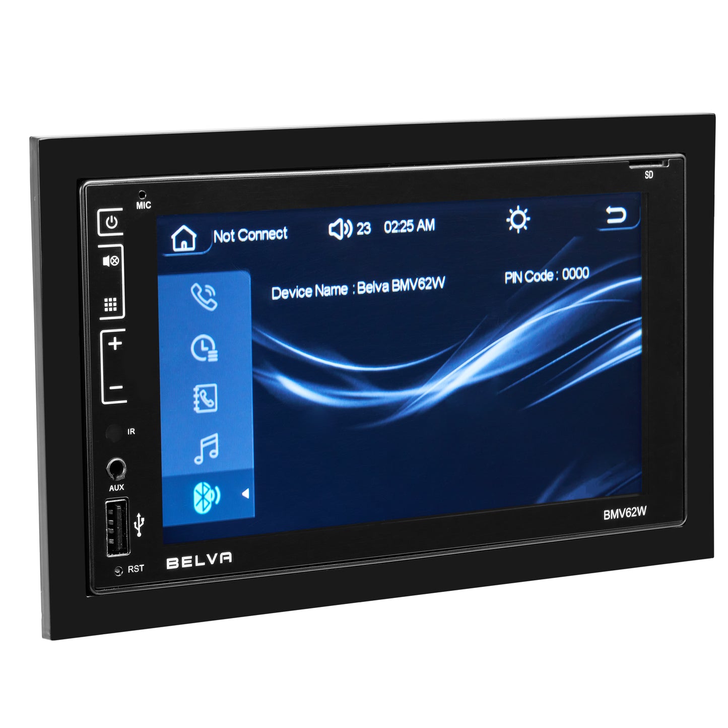 BMV62W | 6.2" Double DIN Touchscreen Bluetooth Car Stereo Receiver with Apple CarPlay, Android Auto and Phone Mirroring