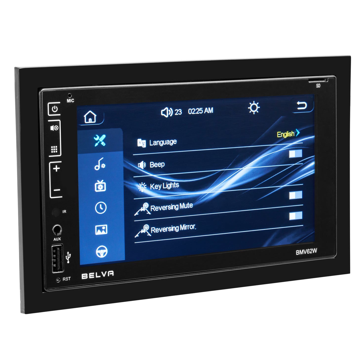 BMV62W | 6.2" Double DIN Touchscreen Bluetooth Car Stereo Receiver with Apple CarPlay, Android Auto and Phone Mirroring