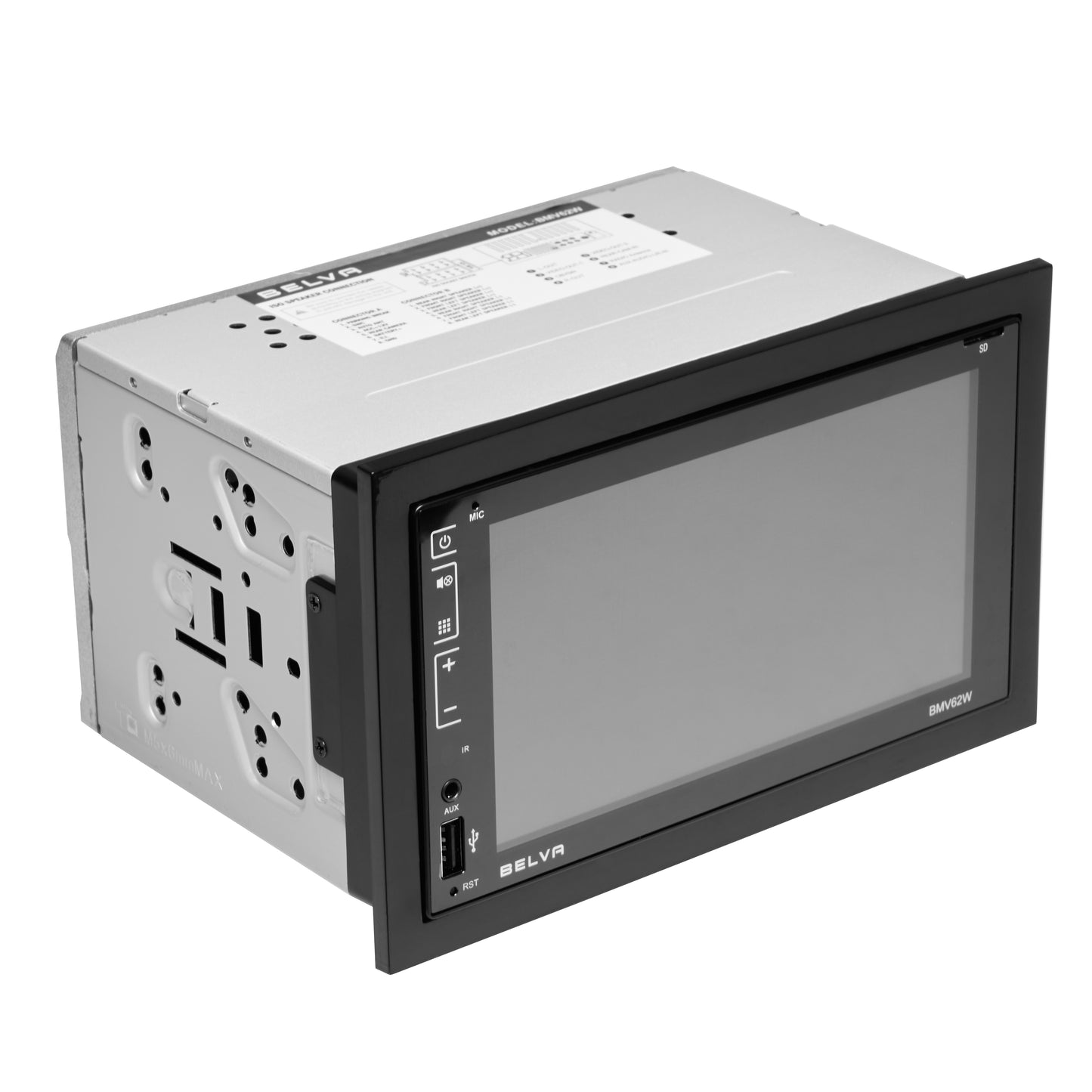 BMV62W | 6.2" Double DIN Touchscreen Bluetooth Car Stereo Receiver with Apple CarPlay, Android Auto and Phone Mirroring