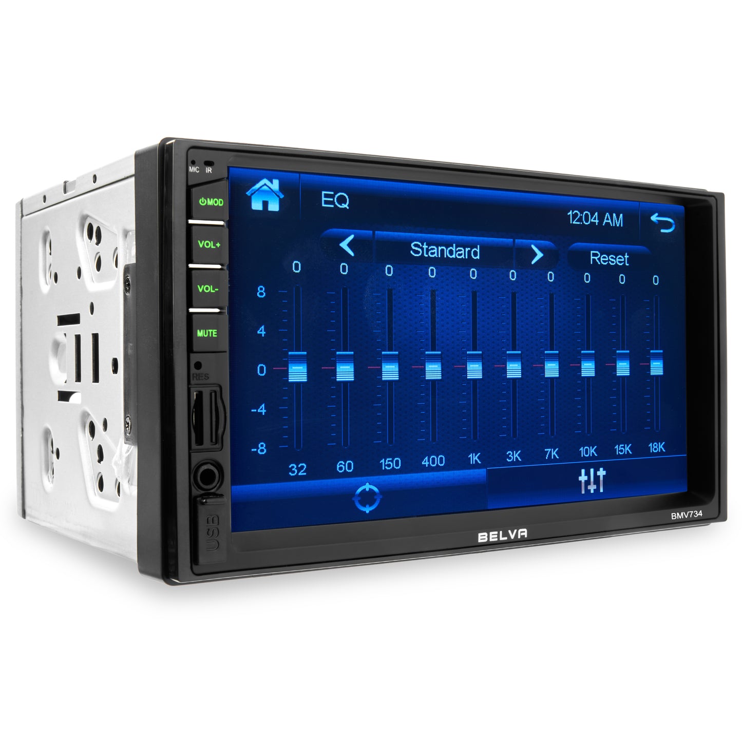 BMV734 7" Double DIN Touchscreen Mechless Car Stereo Receiver with Bluetooth and Phone Mirroring