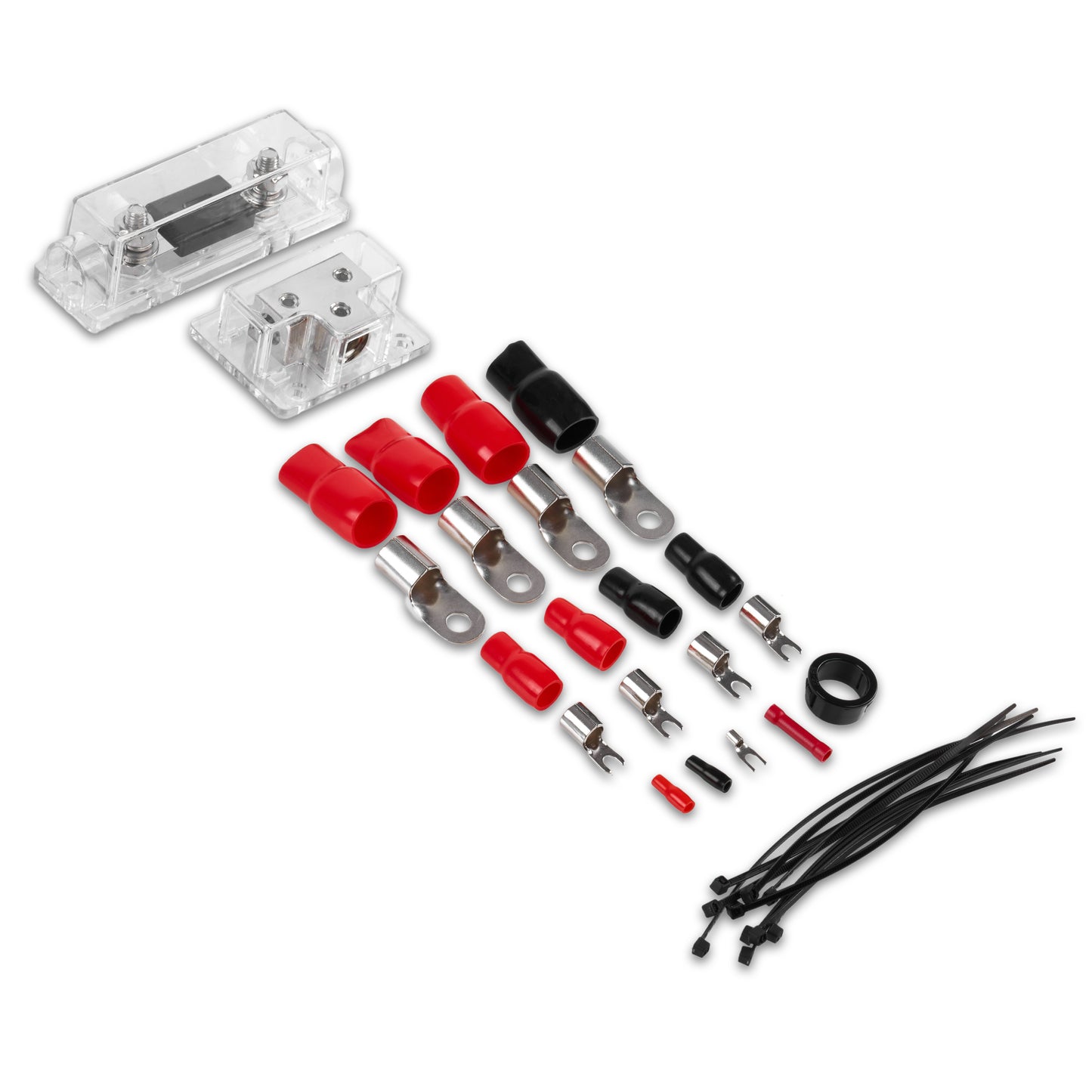 BPK0D | 1/0 Gauge Premium (CCA) Copper Clad Aluminum Dual Amplifier Power Wiring Kit