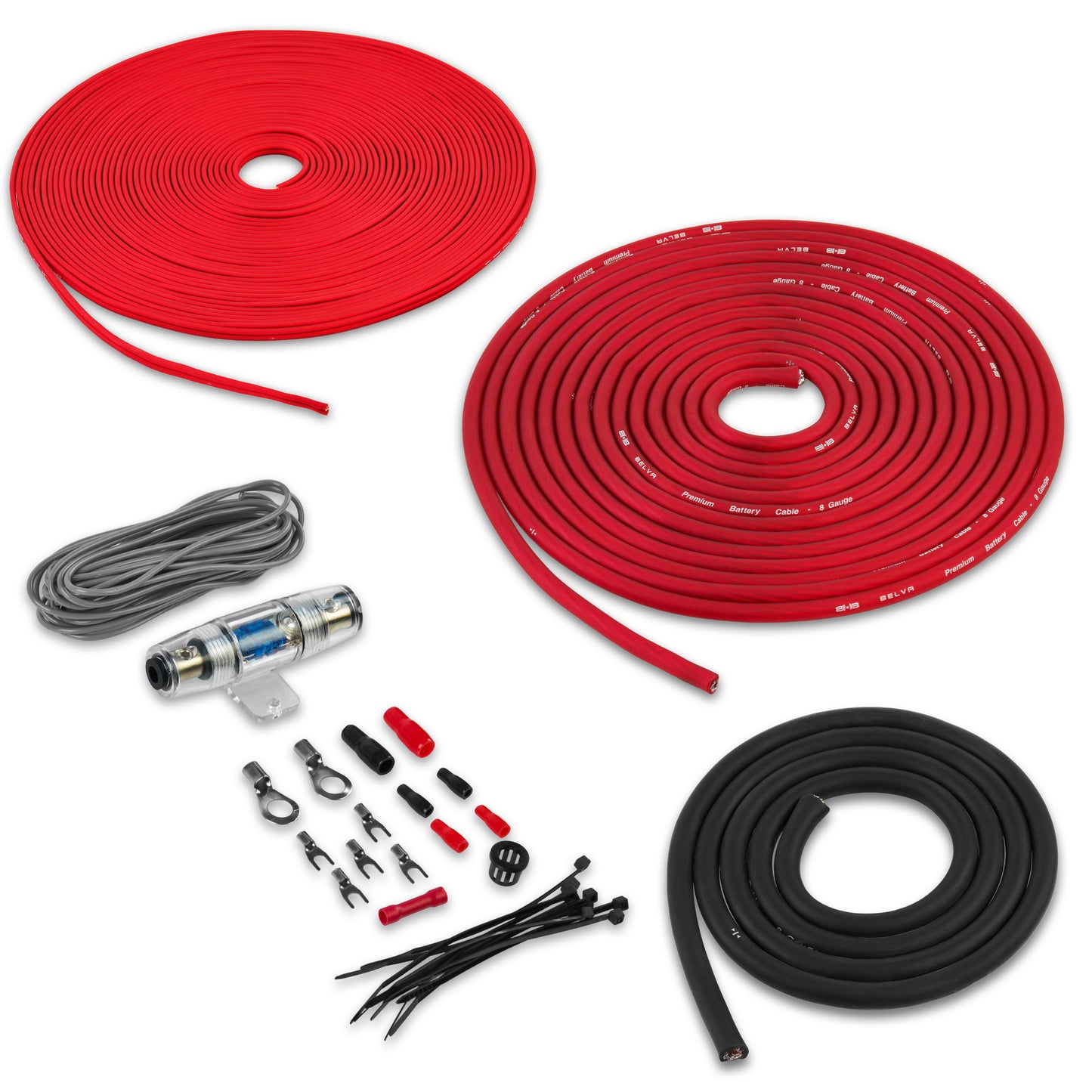BPK8 | 8 Gauge Premium (CCA) Copper Clad Aluminum Amplifier Power Wiring Kit with Speaker Wire