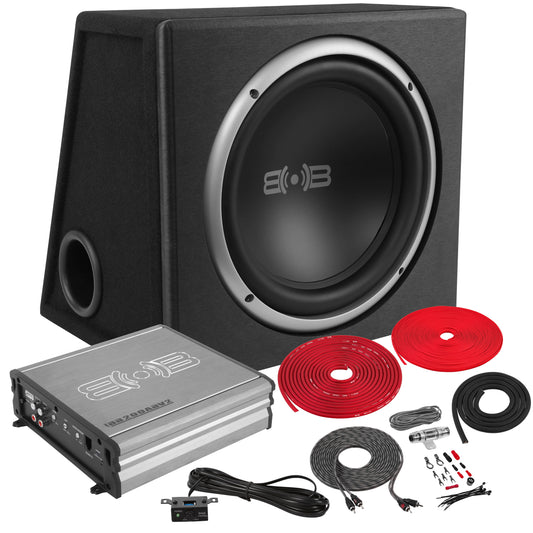 BPKG110v2 | 500W Peak Single 10" Loaded Ported Subwoofer Package with Amplifier & Wiring Kit