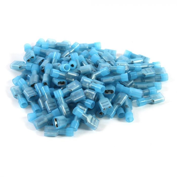 BQDF16B | 100 Pack of 16/14 Gauge Blue Quick Disconnect Connectors