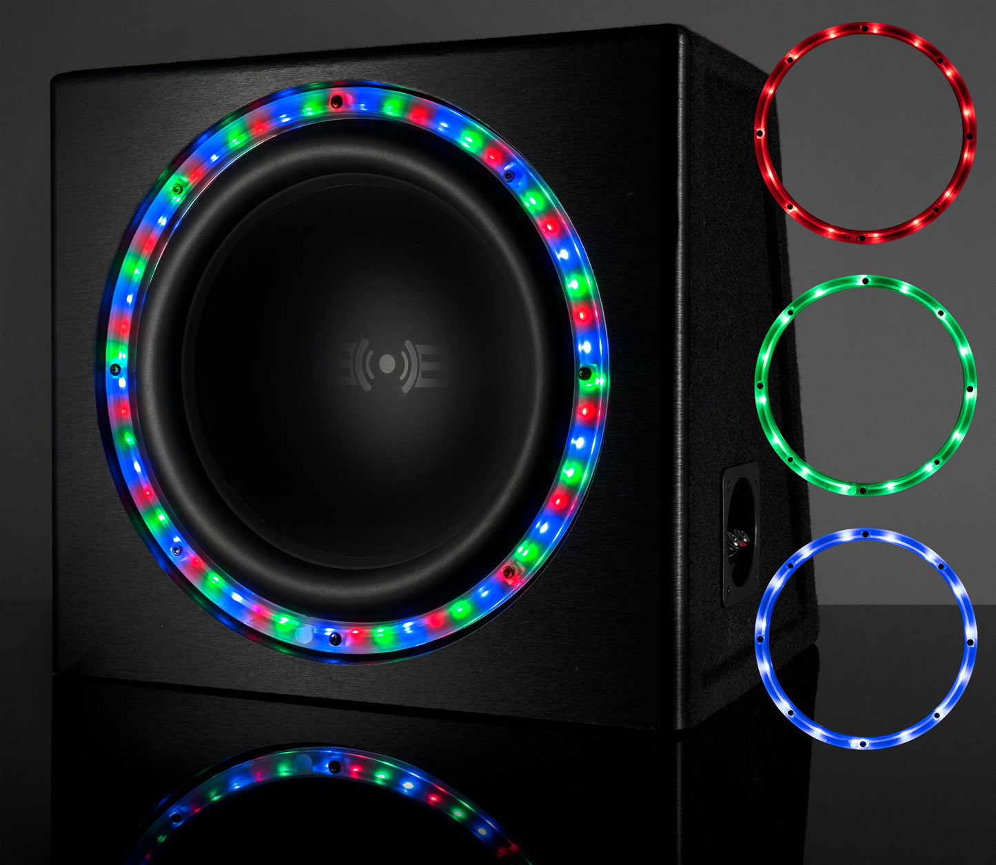 BSA12LED | Universal 12" RGB LED Subwoofer Light Ring with Remote