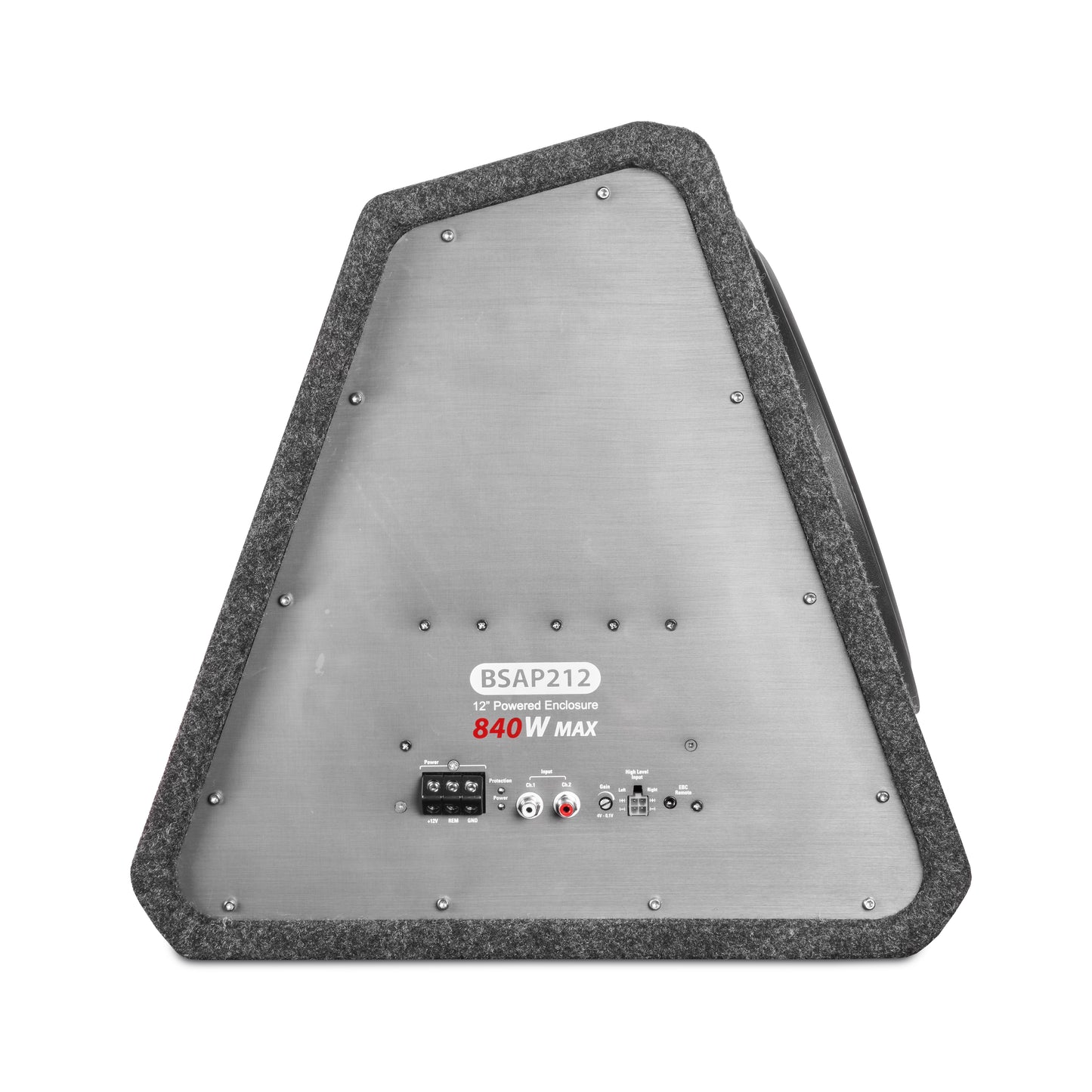 BSAP212 | 840W Peak Dual 12" Loaded Amplified Ported Subwoofer Enclosure with Remote Bass Knob