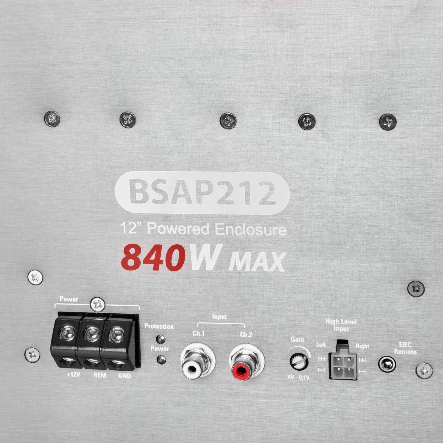BSAP212 | 840W Peak Dual 12" Loaded Amplified Ported Subwoofer Enclosure with Remote Bass Knob
