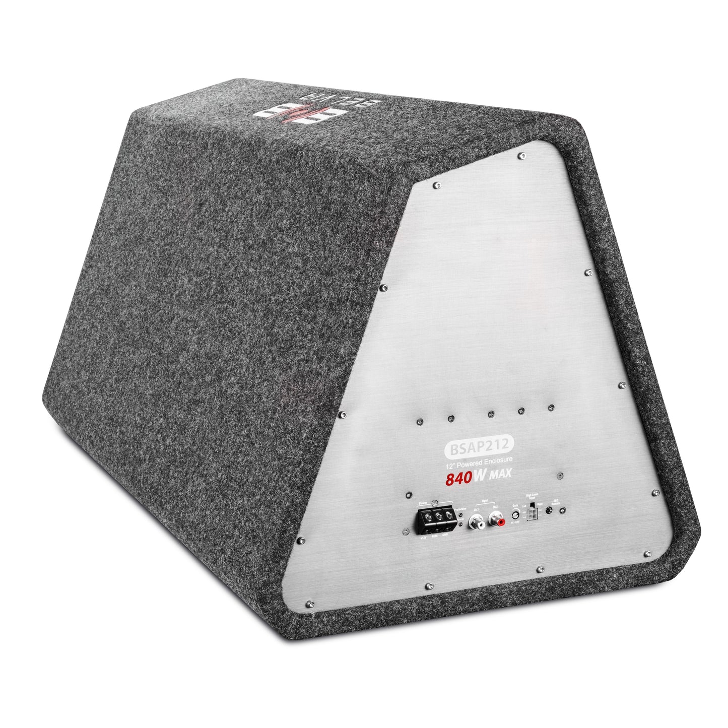 BSAP212 | 840W Peak Dual 12" Loaded Amplified Ported Subwoofer Enclosure with Remote Bass Knob