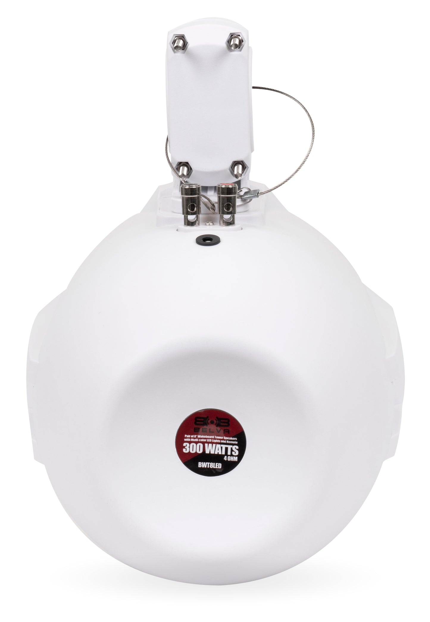 BWT8LED 600W Peak (300W RMS) 8" Marine Tower Speakers with Multi-Color LED Lighting and Remote (White)
