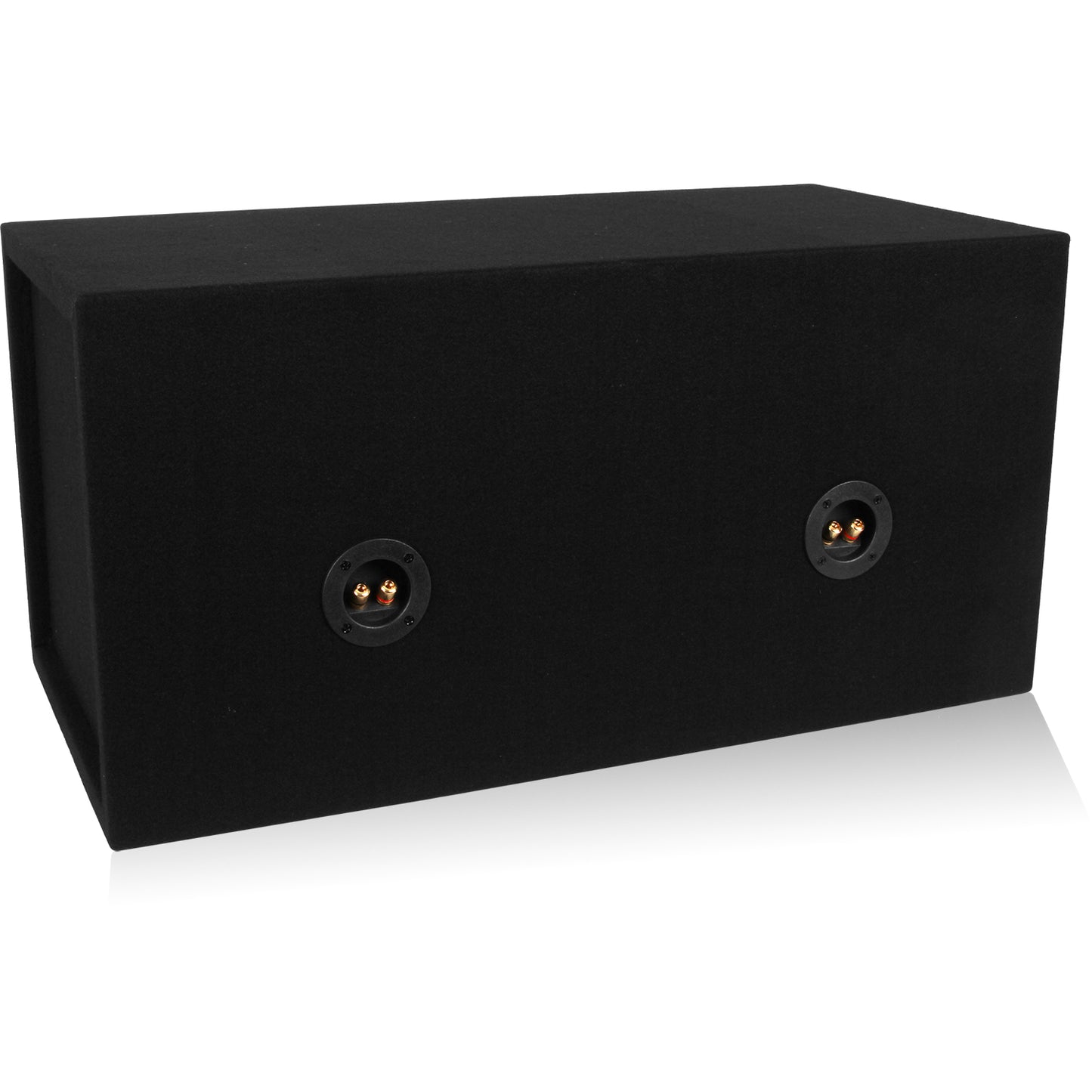 MDFD12 | Dual 12" Sealed 3/4" MDF Black Carpeted Enclosure (2.5 cubic ft)