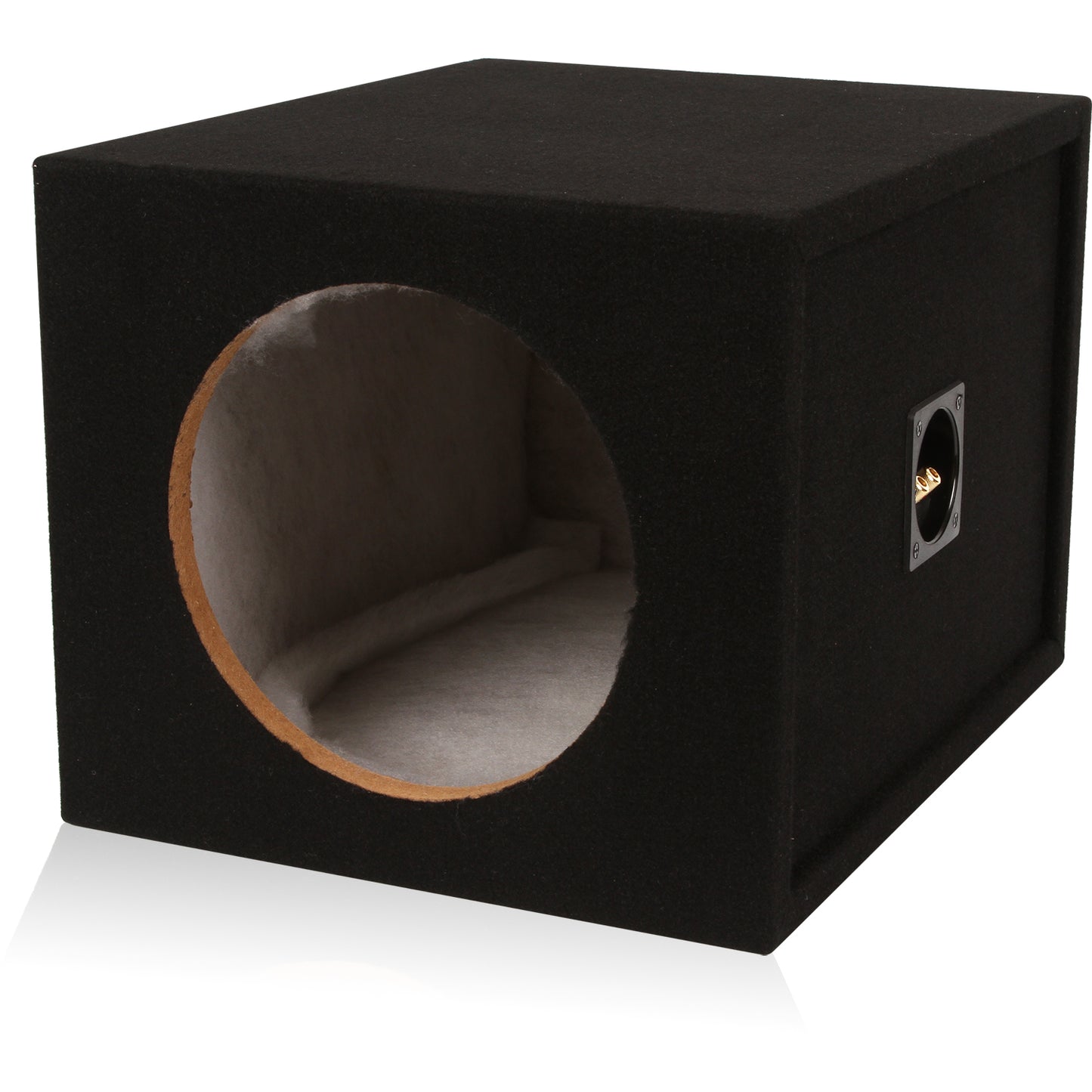 MDFS1012 | Single 10" Sealed 3/4" MDF Black Carpeted Enclosure (1.2 cubic ft)