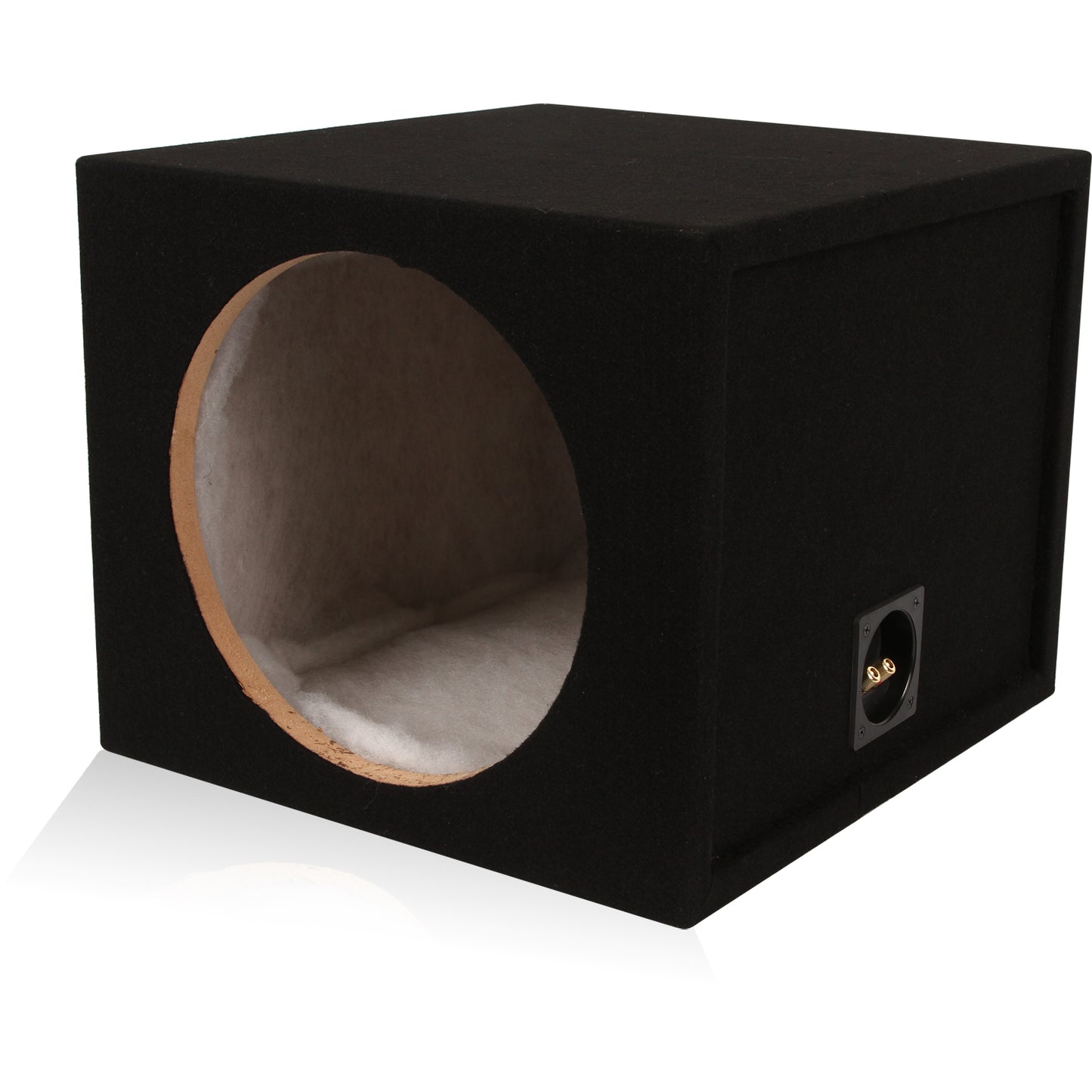 MDFS1215 | Single 12" Sealed 3/4" MDF Black Carpeted Enclosure (1.5 cubic ft)