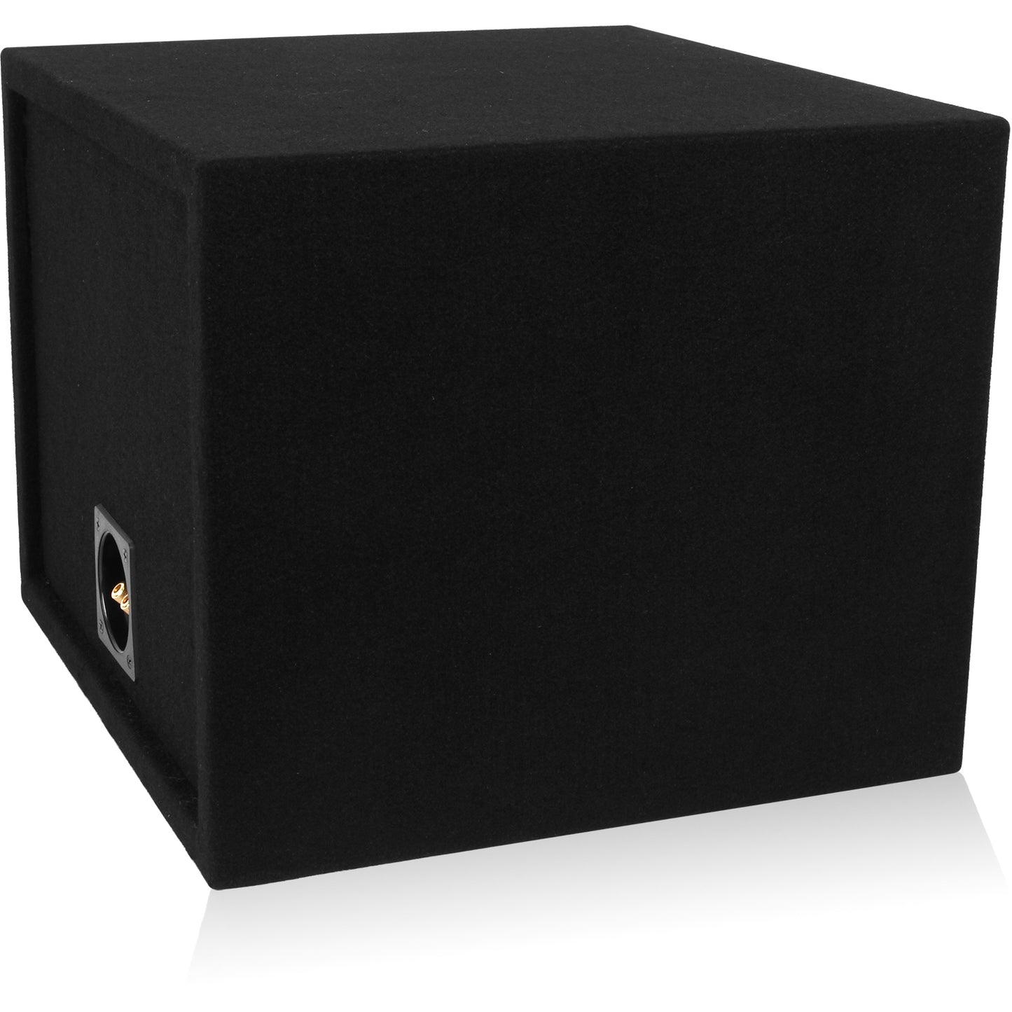 MDFS1215 | Single 12" Sealed 3/4" MDF Black Carpeted Enclosure (1.5 cubic ft)