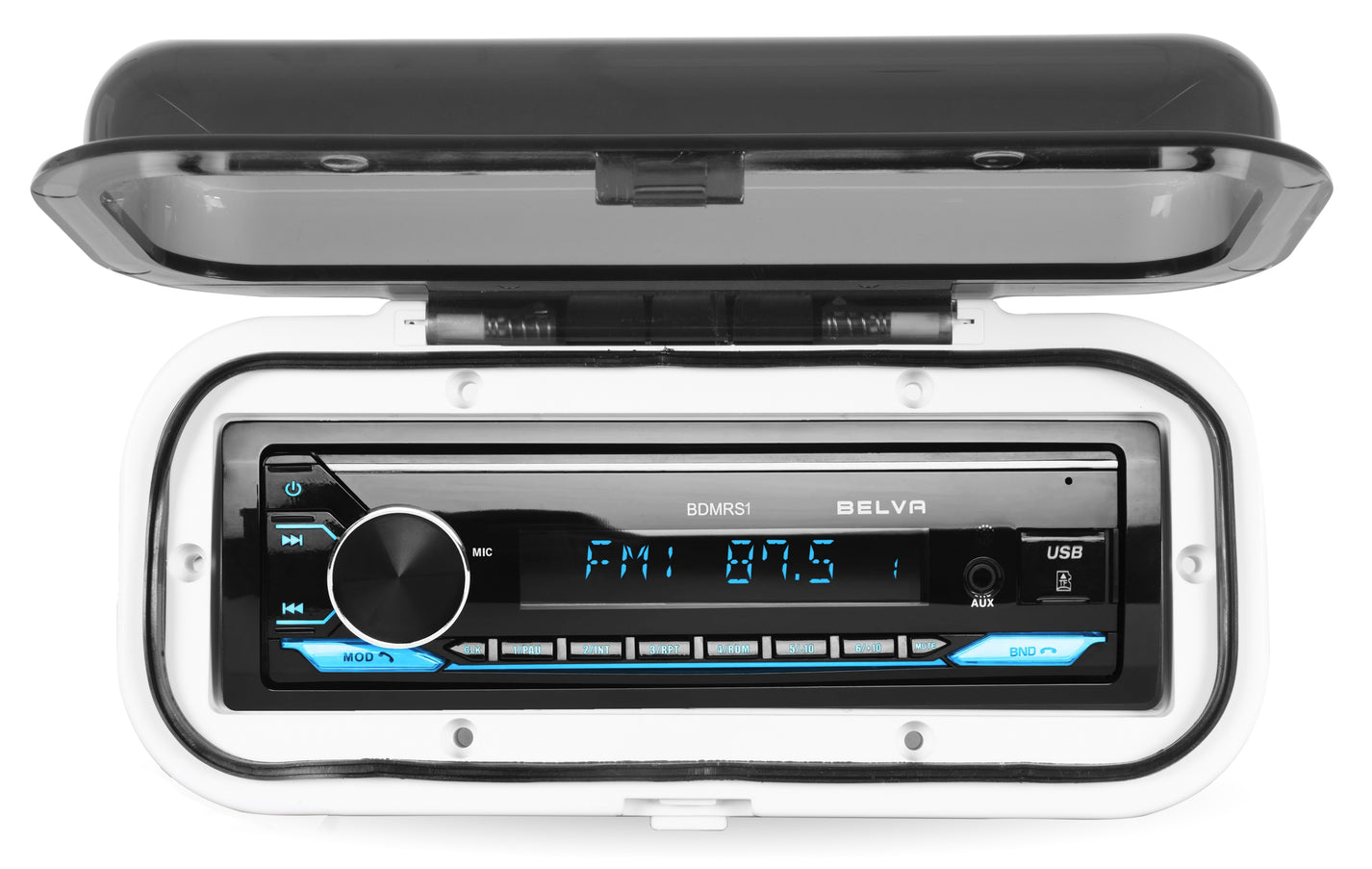 BMRC3W Flipup White Marine Radio Cover / Splash Guard Belva