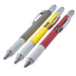 6 in 1 Multifunction Tool Pen with 5 Refills - 3 Pack Gray | Yellow | Red (BAPEN3PK)