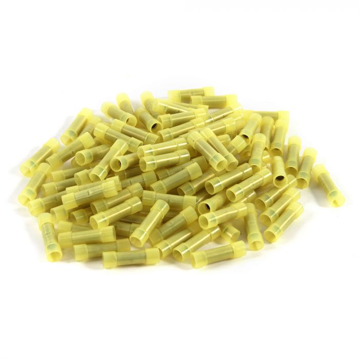 BBC12Y | 100 Pack of 12/10 Gauge Yellow Nylon Butt Connectors