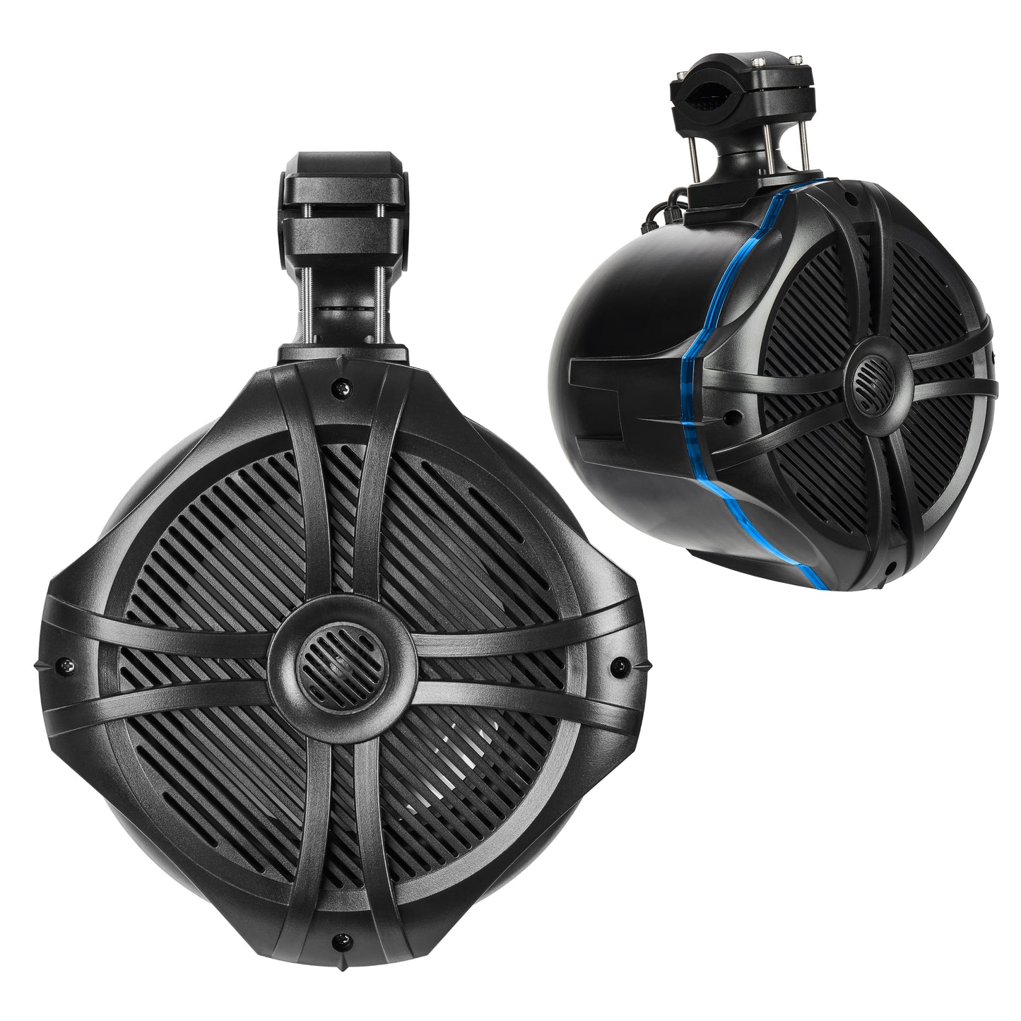 BT8RGB 600W Peak (300W RMS) 8" Marine Tower Speakers with Multi-Color LED Lighting and Remote (Black)