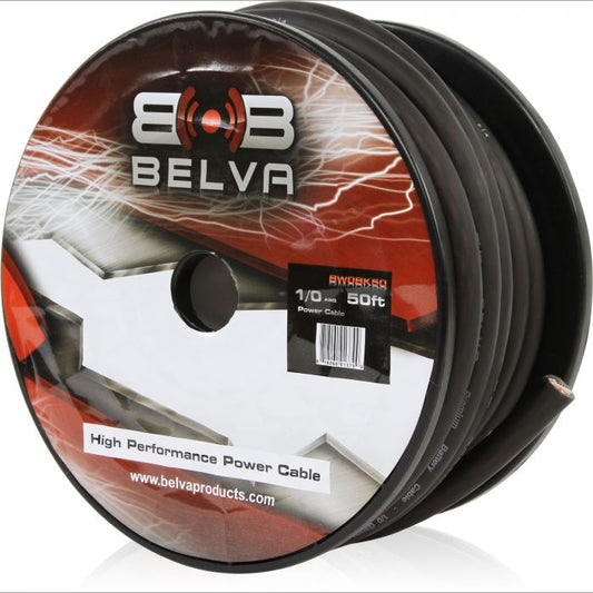 BW0BK50 | 50 Ft 1/0 Gauge Black Power/Ground Wire (CCA)