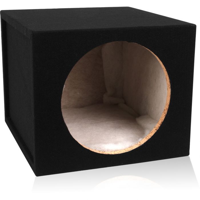 MDFS1215 | Single 12" Sealed 3/4" MDF Black Carpeted Enclosure (1.5 cubic ft)